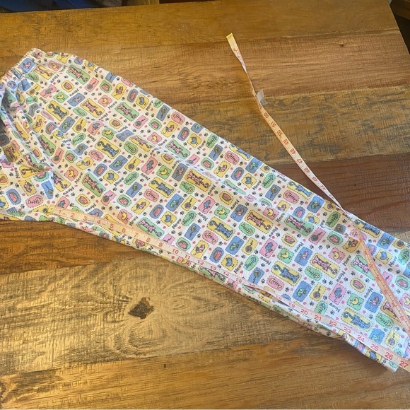 Vintage YIKES  kitty cat flannel sleepwear pajama set Medium - Picture 12 of 13